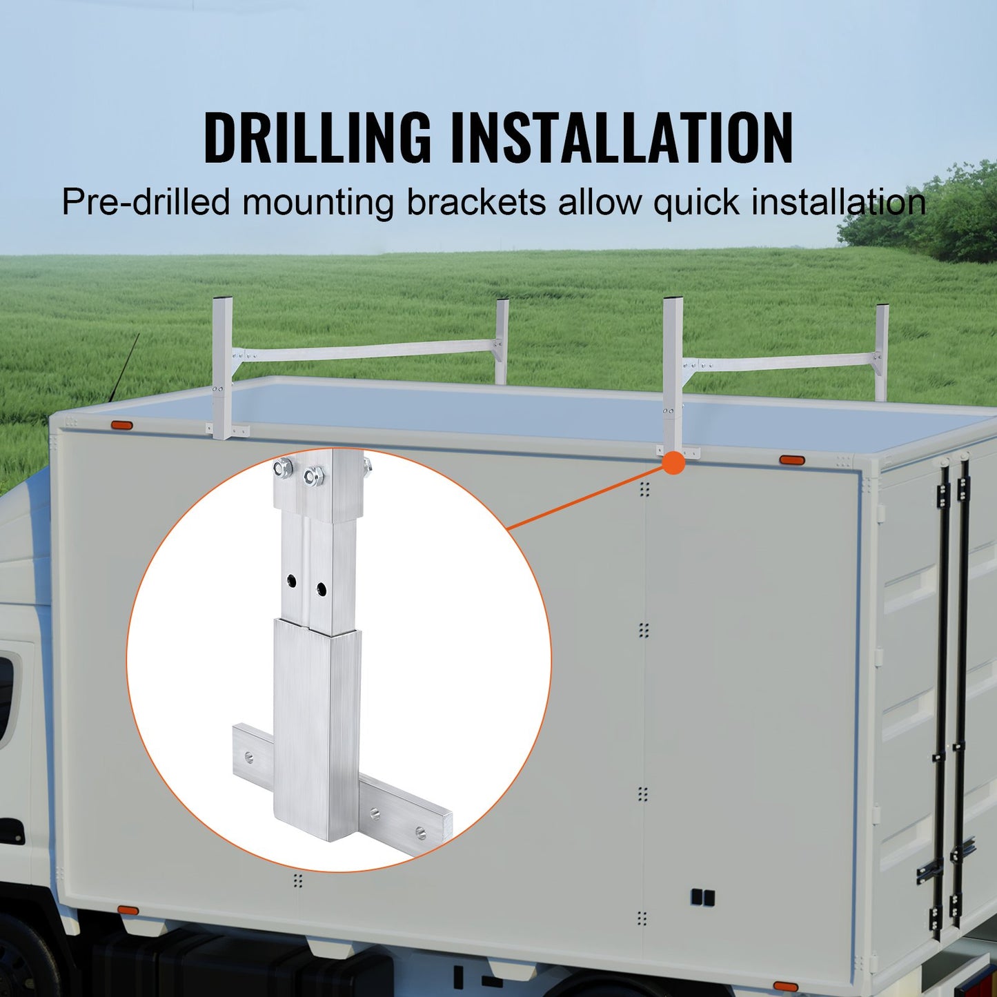 Takräcke för skåpbil, 2 stång Takräcke i aluminiumlegering, 181 kg Kapacitet Regnränna Van Takräcke, Justerbar längd 1300-2060 mm, Skåpbilsstegeställ för skåpbil, last, släp