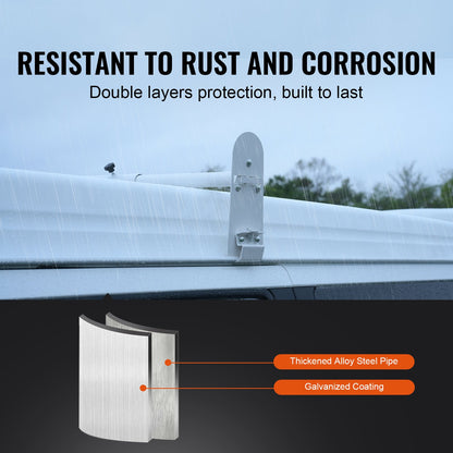 Takräcke för skåpbil, 3 stång takräcke i legerat stål, 340 kg kapacitet Regnränna takräcke, justerbar längd 40,2" till 74,8", skåpbilsstegeställ kompatibel med Chevrolet Express, GMC Savana, etc.