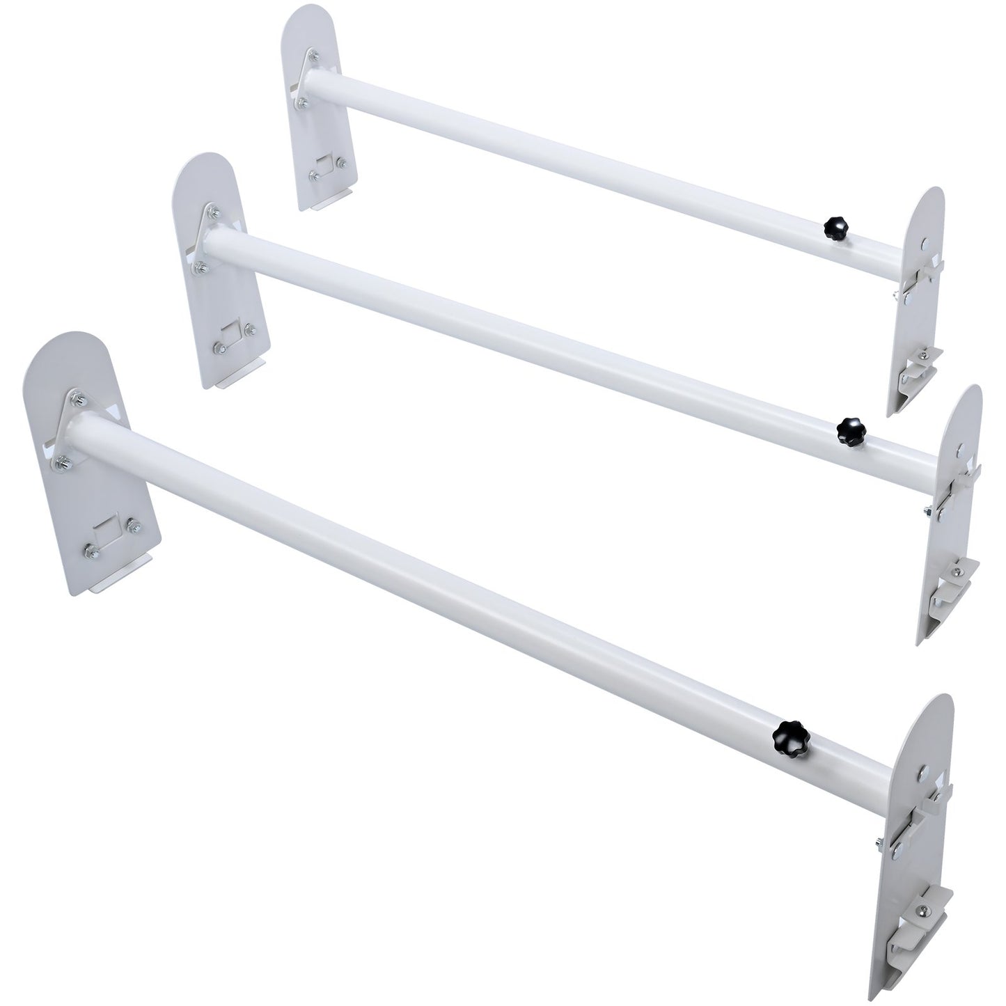 Takräcke för skåpbil, 3 stång takräcke i legerat stål, 340 kg kapacitet Regnränna takräcke, justerbar längd 40,2" till 74,8", skåpbilsstegeställ kompatibel med Chevrolet Express, GMC Savana, etc.