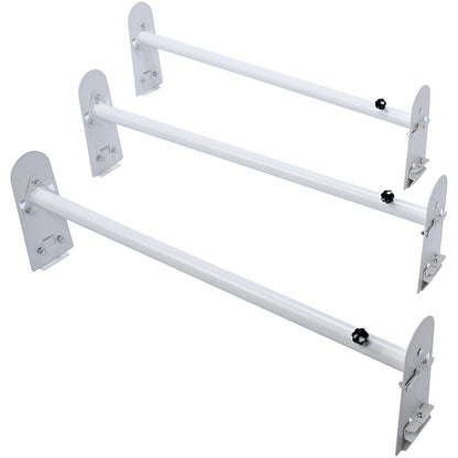 Takräcke för skåpbil, 3 stång takräcke i legerat stål, 340 kg kapacitet Regnränna takräcke, justerbar längd 40,2" till 74,8", skåpbilsstegeställ kompatibel med Chevrolet Express, GMC Savana, etc.