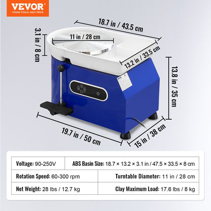 Turntable Ceramic Wheel Turntables 11 inch Ceramic Wheel Foot Pedal Sculpting Tool Apron 450W