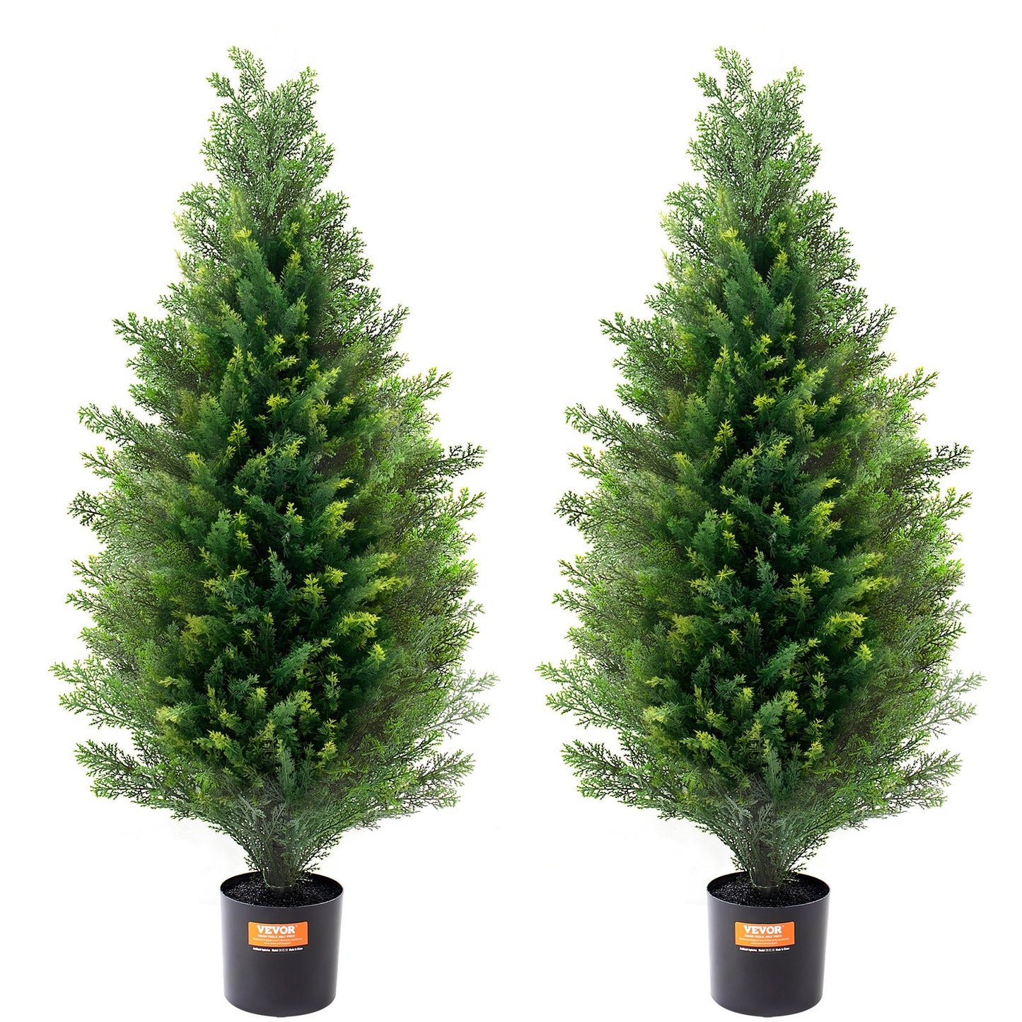 2-pack 3' Artificiell ceder Topiary Tree Faux Plant UV-dekor inom/utomhus