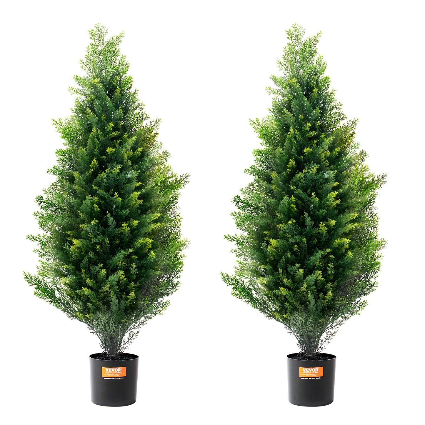 2-pack 3' Artificiell ceder Topiary Tree Faux Plant UV-dekor inom/utomhus