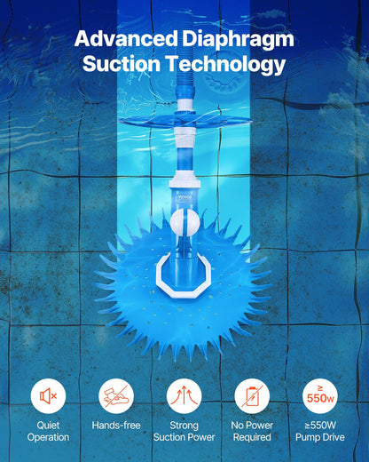 Saug-Poolreiniger Staubsauger 12 Schläuche für Einbau-/Aufstellpool