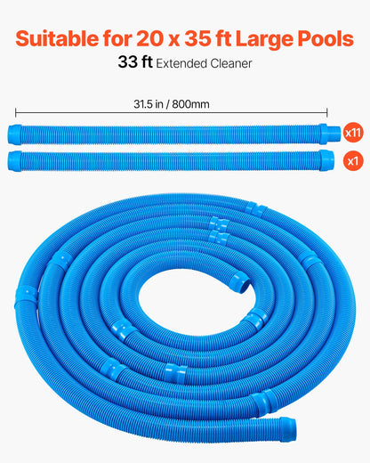 Saug-Poolreiniger Staubsauger 12 Schläuche für Einbau-/Aufstellpool