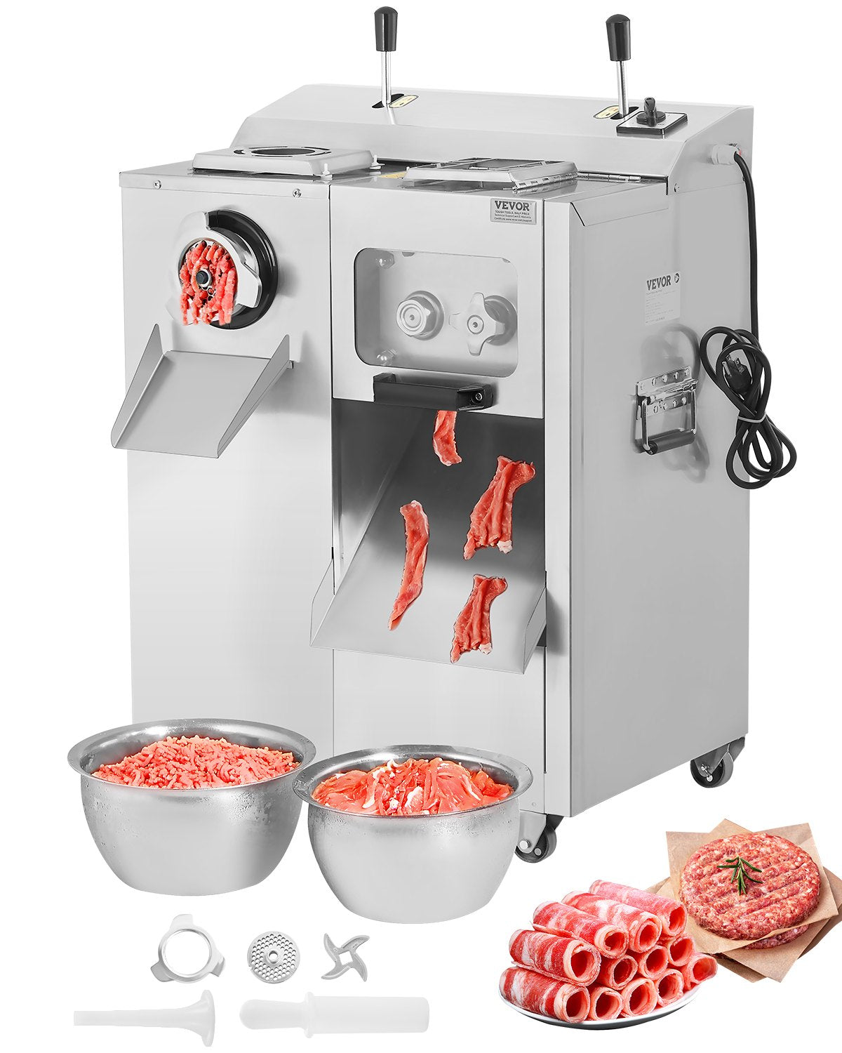 Commercial Electric Meat Grinder Slicer 14 lbs/min Sausage Stuffer