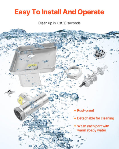 Commercial Electric Meat Grinder Slicer 11 lbs/min Sausage Stuffer