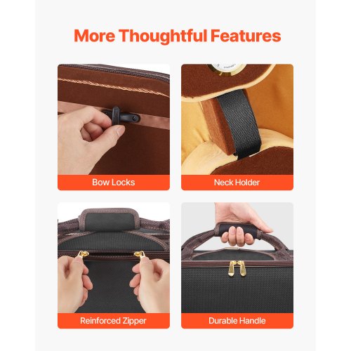 Tragbarer Nylonkoffer in voller Größe für Violine, kratzfeste Reisetasche