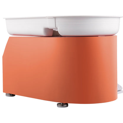 Keramikhjul 11in 0-300 RPM Keramiskt hjul, 350W justerbar hastighetsformningsmaskin med skulpteringsverktyg och förkläde, löstagbar bassängfotpedalkontroll för konsthantverk och hemmagjorda DIY Orange