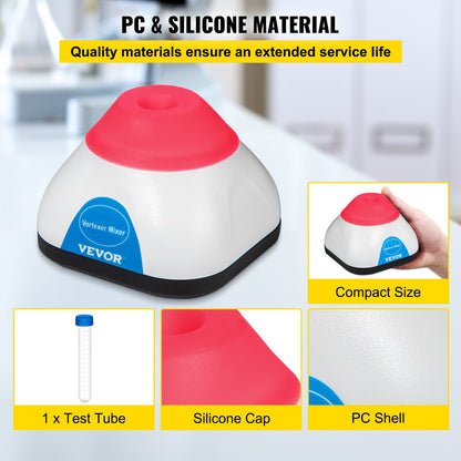 Vortex Mixer, 3000RPM Mini Vortex Mixer Shaker, Touch Function Scientific Lab Vortex Shaker, Mix Up to 50ML, 6mm Orbital Diameter for Test Tube, Tattoo Ink, Nail Polish, Eyelash Adhesives, Paint