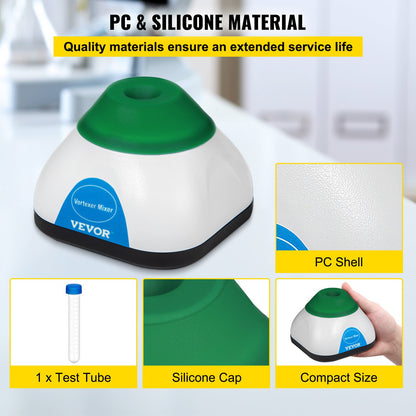 Vortex Mixer, 6000rpm Mini Vortex Mixer Shaker Touch Function USB Charging Vortex Shaker, Mix Up to 50ML 6mm Orbital Diameter for Paint Tattoo Ink Test Tube Nail Polish, Test Tube Included