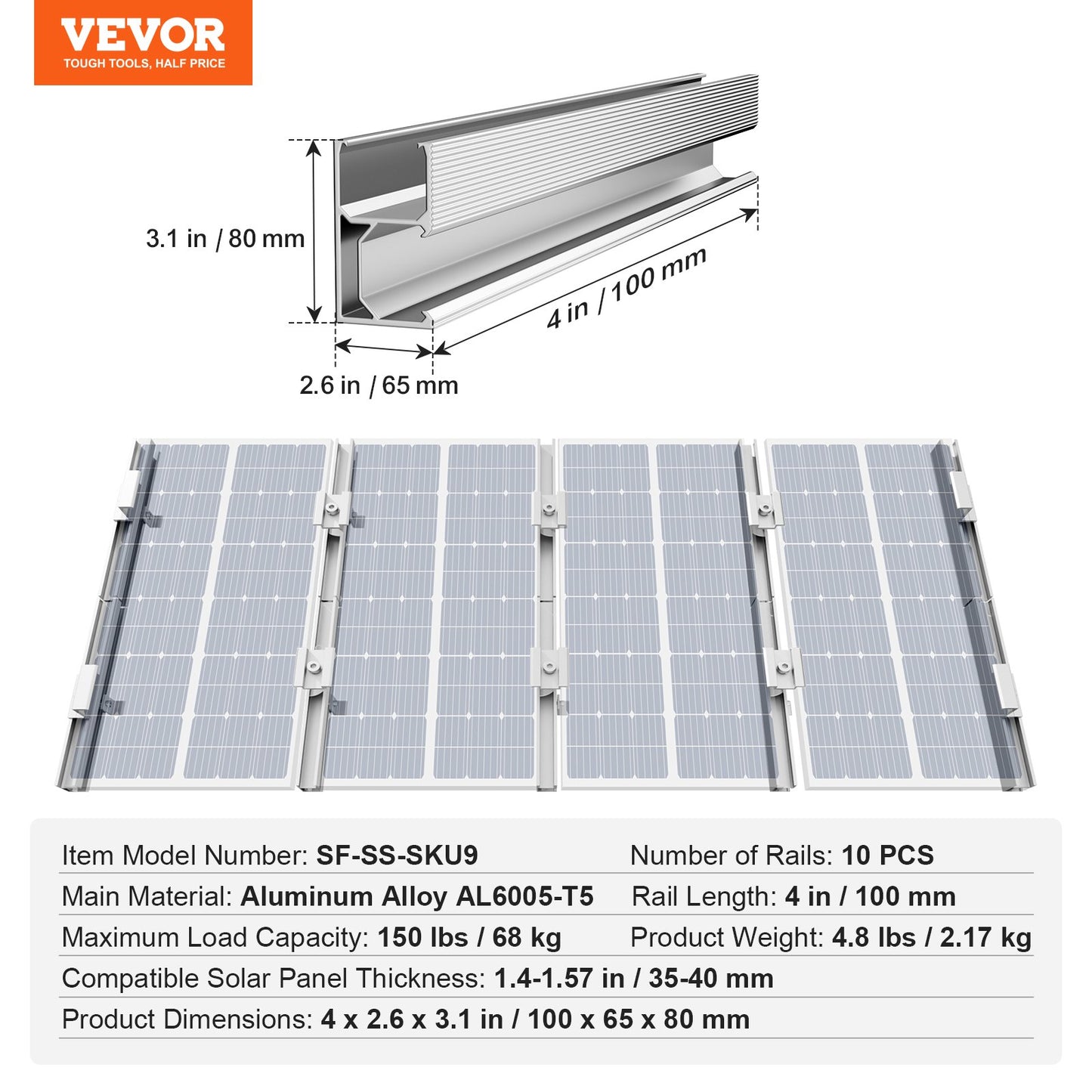 Solarmodul-Montagehalterungen Solarmodul-Montagesatz für verschiedene Dächer