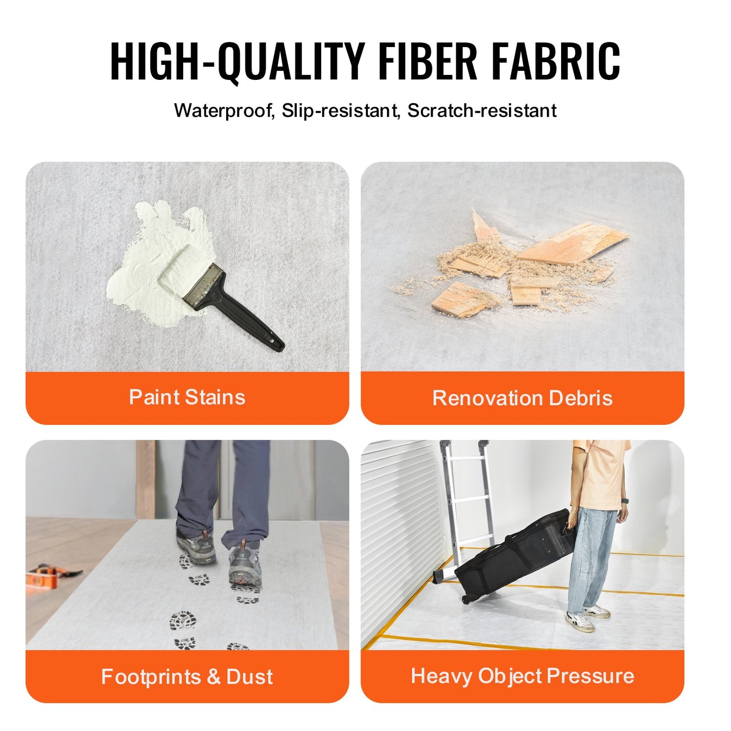 Teppichschutzfolie, 99,1 x 254,4 cm, Boden- und Oberflächenschutz, leicht zu schneiden