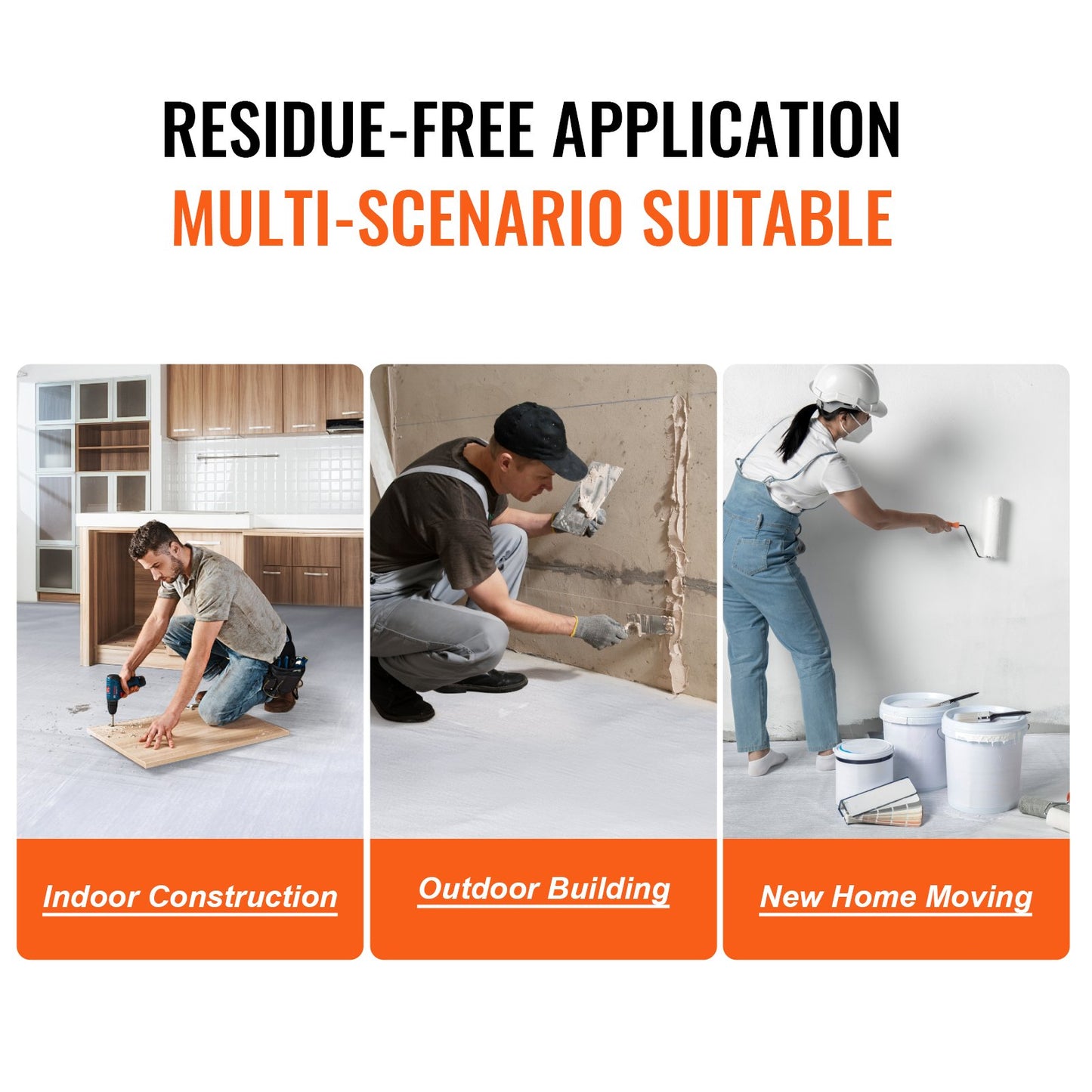 Teppichschutzfolie, 99,1 x 254,4 cm, Boden- und Oberflächenschutz, leicht zu schneiden