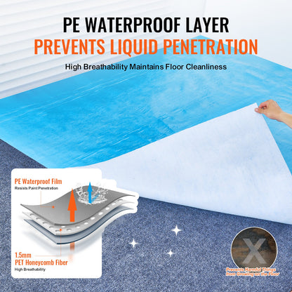 Teppichschutzfolie, 101,6 x 213,4 cm, Boden- und Oberflächenschutz, leicht zu schneiden