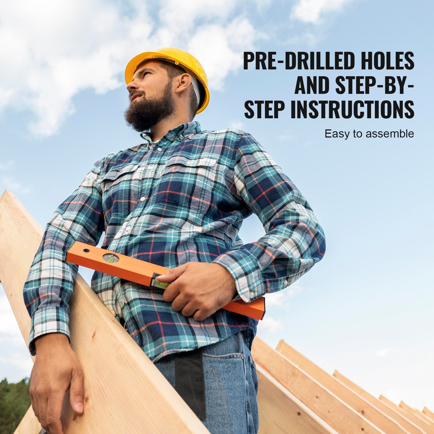 Outdoor-Spielhaus aus Holz für Kinder im Garten, Spielhütte mit Schiebeleiter und Fenster