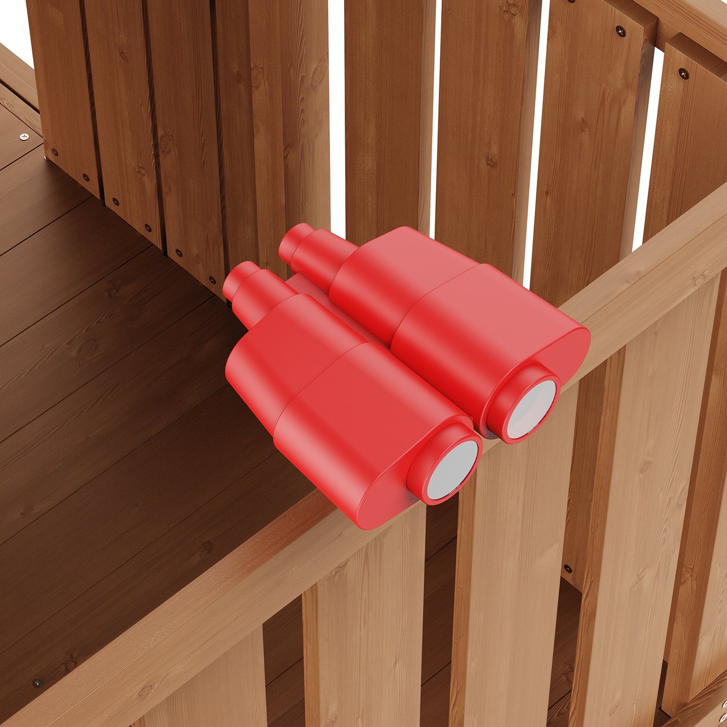 Outdoor-Spielhaus aus Holz für Kinder im Garten, Spielhütte mit Schiebeleiter und Fenster
