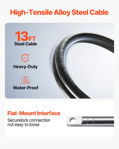 Outboard Steering System 13\' Outboard Rotary Steering System 13 Feet Boat Steering Cable with 13\" Wheel Durable Marine Steering System