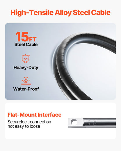 Outboard Steering System SS13715 Safe-T Quick Connect Rotary Steering System 15' Steering Cable With 13" Wheel Durable Marine Steering System