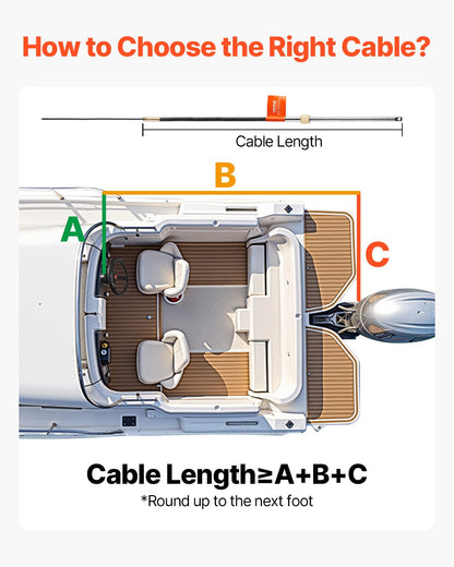 Outboard Steering System SS13715 Safe-T Quick Connect Rotary Steering System 15' Steering Cable With 13" Wheel Durable Marine Steering System