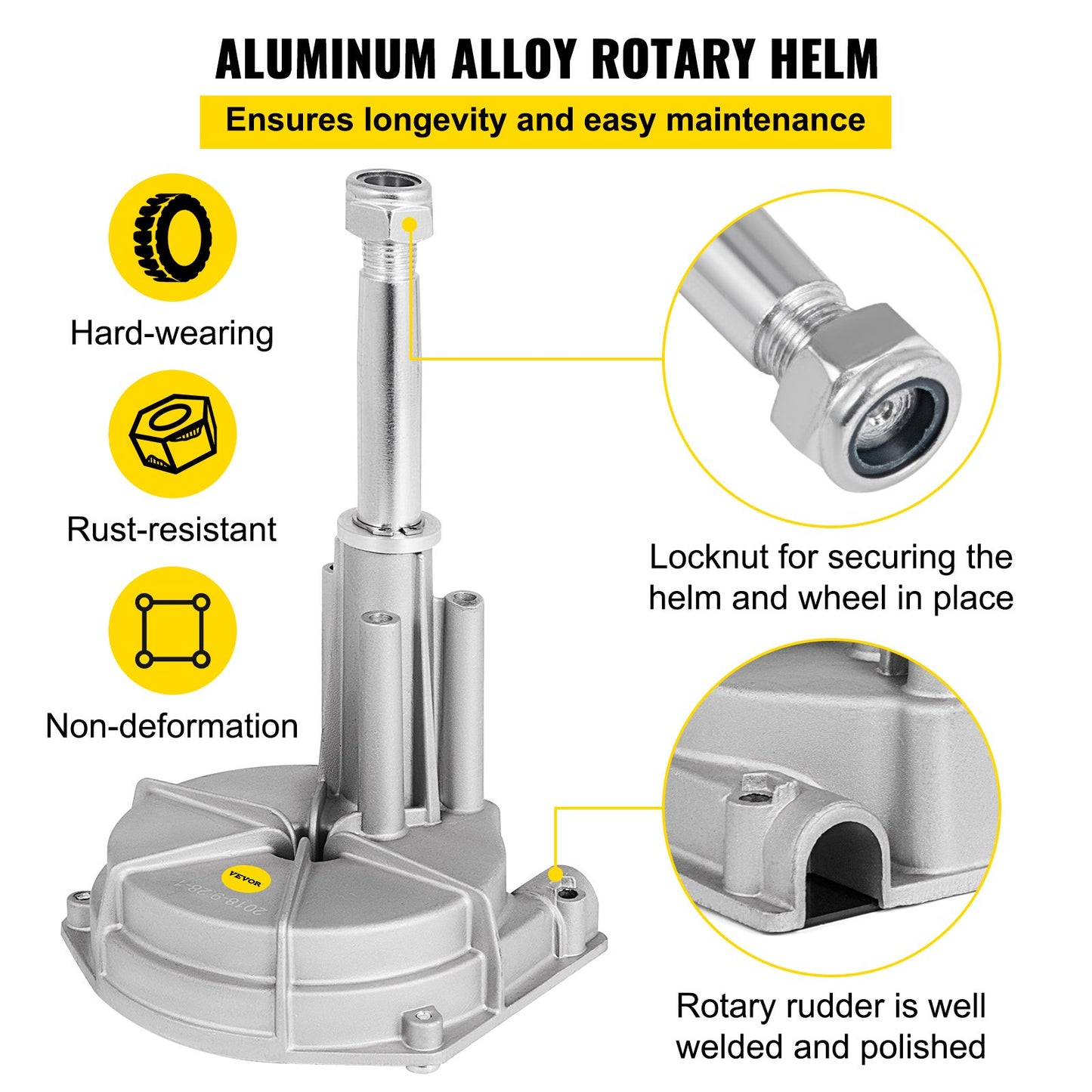 Außenbord-Lenksystem, 16' Außenbord-Lenksatz, 16 Fuß Boots-Lenkkabel mit 13" Rad, langlebiges Marine-Lenksystem