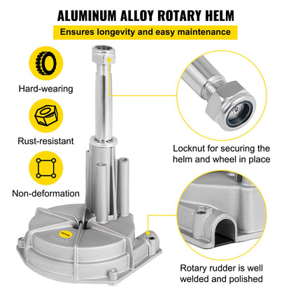 Außenbord-Lenksystem, 16' Außenbord-Lenksatz, 16 Fuß Boots-Lenkkabel mit 13" Rad, langlebiges Marine-Lenksystem