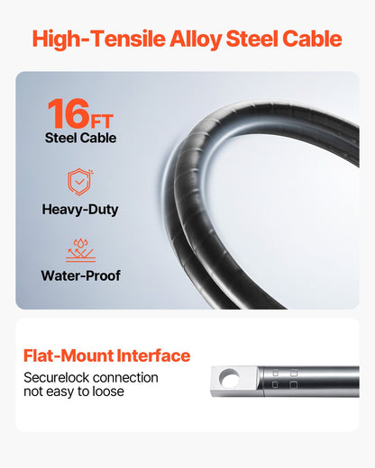 Outboard Steering System 16\' Outboard Steering Kit 16 Feet Boat Steering Cable with 13\" Wheel Durable Marine Steering System