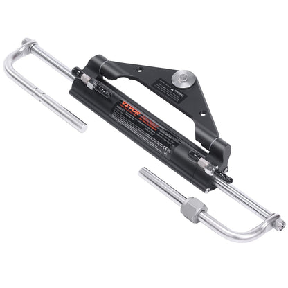 Hydraulic Outboard Steering Kit, 150HP, Marine Boat Hydraulic Steering System, with Helm Pump Two-Way Lock Cylinder and 24 Feet Hydraulic Steering Hose, for Single Station Single-Engine Boats