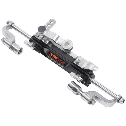 Hydraulic Outboard Steering Kit, 300HP, Marine Boat Hydraulic Steering System, with Helm Pump Two-Way Lock Cylinder and 26 Feet Hydraulic Steering Hose, for Single Station Single-Engine Boats