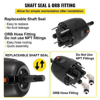 Outboard Hydraulic Steering Pump Helm 300 HP Hydraulic Pump HH5271-3 for Cruisers Runabouts Boats