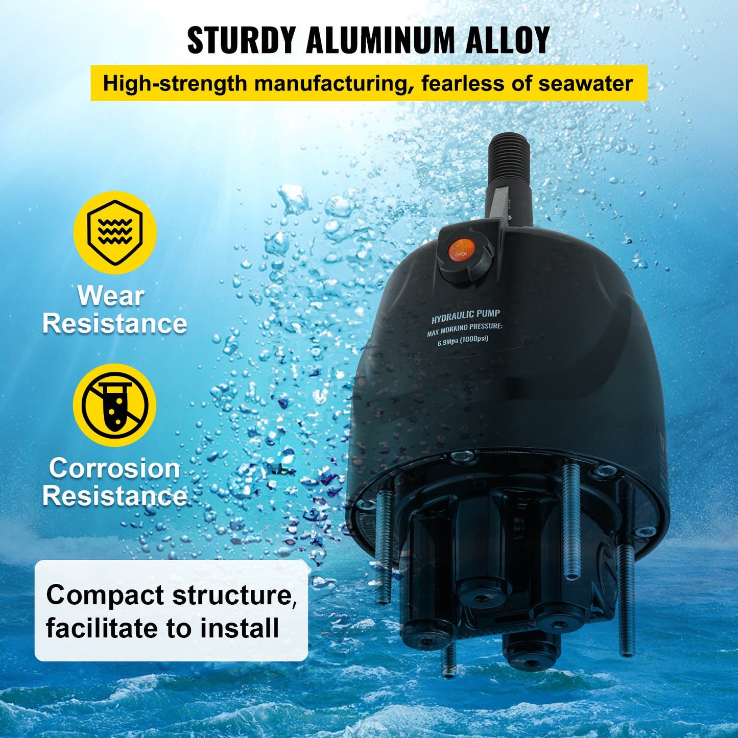 Outboard Hydraulic Steering Pump Helm 300 HP Hydraulic Pump HH5271-3 for Cruisers Runabouts Boats