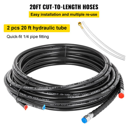 Hydraulic Steering Kit, 300HP Hydraulic Steering Compact Cylinder, Hydraulic Outboard Steering Kit with Helm Pump for Boat Marine Steering System