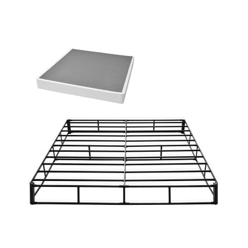 Box Spring, King Size Bed Frame with Washable Fabric Cloth, Heavy Duty Metal Frame for King Bed, 9 in Mattress Foundation, 3500 lbs Max Weight Capacity, Easy Assembly, 79.1 L x 75.8 W x 9.1 H in