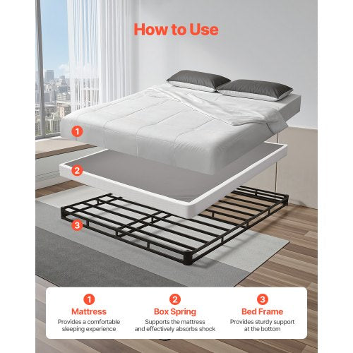 Boxspring Queen size bed frame with fabric 204 L x 144 W x 106 H | EU
