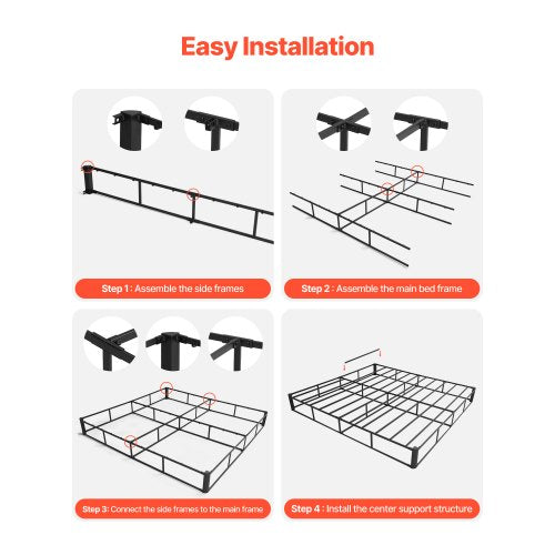 Boxspring Queen size bed frame with fabric 204 L x 144 W x 106 H | EU