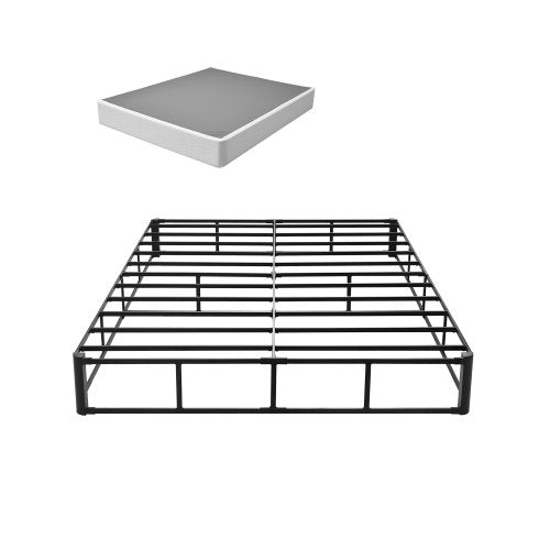 Box Spring, Queen Size Bed Frame with Washable Fabric Cloth, Heavy Duty Metal Frame for Queen Bed, 9 in Mattress Foundation, 3500 lbs Max Weight Capacity, Easy Assembly, 79.1L x 59.6W x 9.1H in
