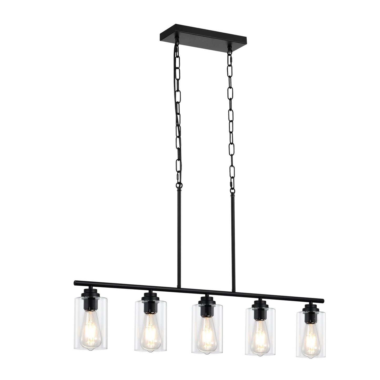 5-Light Kitchen Island Pendant Lights 60W Adjustable Dining Room Lamp E27