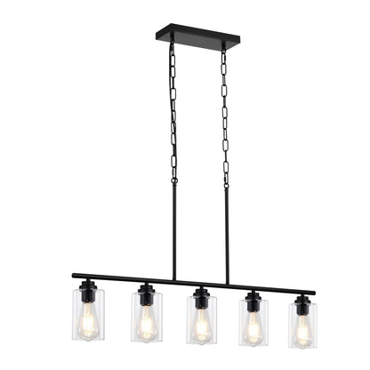 5-Light Kitchen Island Pendant Lights 60W Adjustable Dining Room Lamp E27