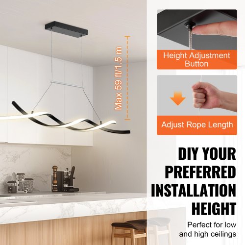 Moderne Kronleuchter-Leuchten Dimmbare LED-Pendelleuchte Fernbedienung | EU