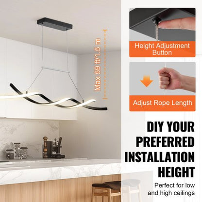 Moderne Kronleuchter-Leuchten Dimmbare LED-Pendelleuchte Fernbedienung | EU