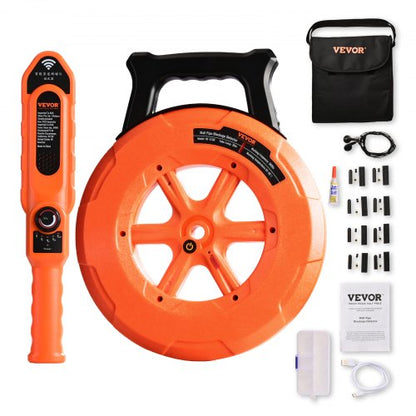 Pipe Locators, 100ft/30m PVC Pipe Locators Underground, IP67 Waterproof Pipe Blockage Detector with Adjustable Sensitivity, Sewer Wall Scanner Plumbing Tool for PVC Plastic Metal Water Pipes