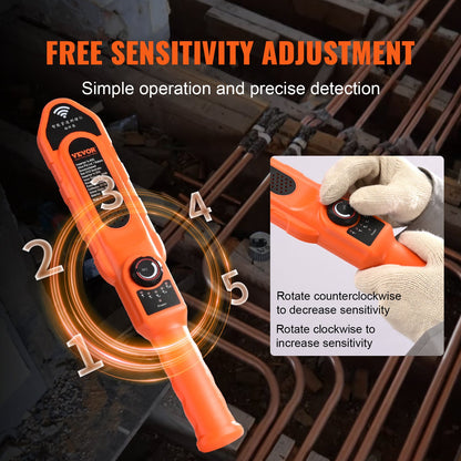Pipe Locators, 100ft/30m PVC Pipe Locators Underground, IP67 Waterproof Pipe Blockage Detector with Adjustable Sensitivity, Sewer Wall Scanner Plumbing Tool for PVC Plastic Metal Water Pipes