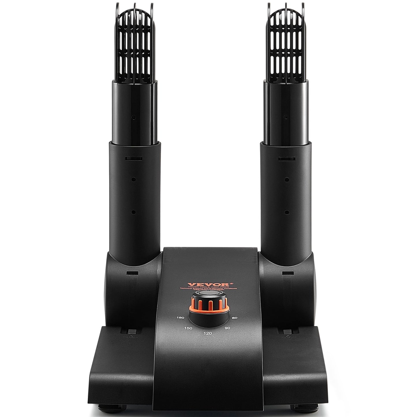 180° Foldable 2 Tubes Shoe Dryer, Portable Boot Dryer with Timer, Boot Warmers/Dryer with Heat Blower & PP(V0 Flame Retardant) for Snow Boots, Leather Shoes, Canvas Shoes, Socks, Black & Orange