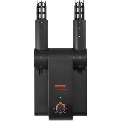 180° klappbarer 2-Rohr Schuhtrockner Stiefeltrockner mit Heizlüfter schwarz und orange