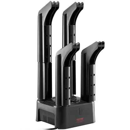 Abnehmbarer 4-Rohr-Schuhtrockner mit Wärmegebläse und Timer schwarz &amp; orange