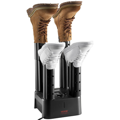 Abnehmbarer 4-Rohr-Schuhtrockner mit Wärmegebläse und Timer schwarz &amp; orange