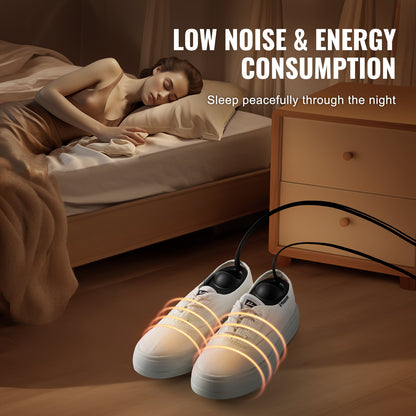 Portable Shoe Dryer, Electric Boot Dryer, Deodorized Boot Warmers/Dryer with Quick & Even Drying for Cotton Slippers, Snow Boots, Leather Shoes, Canvas Shoes, Socks, Black & Orange