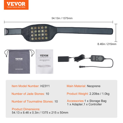 Långt infraröd värmedyna 10 naturlig jade & 10 turmalinsten värmedyna