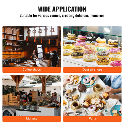 Elektrischer Donutmaker, 2000 W kommerzieller Donutmaker mit Antihaftbeschichtung, doppelseitig beheiztes Waffeleisen mit 9 Löchern für 9 Donuts, Temperatur 50–300 °C, für Restaurants und den Heimgebrauch