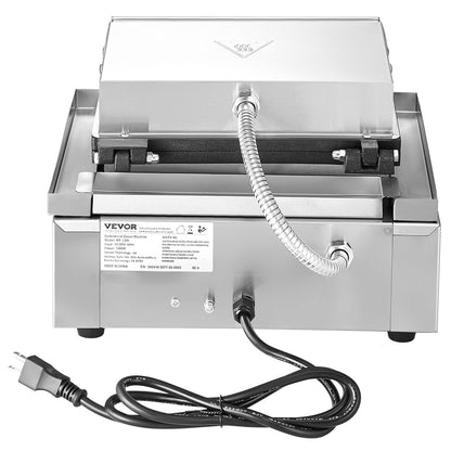 Elektrischer Donutmaker, 1550 W kommerzieller Donutmaker mit Antihaftbeschichtung, doppelseitig beheiztes Waffeleisen mit 12 Löchern für 12 Donuts, Temperatur 50–300 °C, für Restaurants und den Heimgebrauch